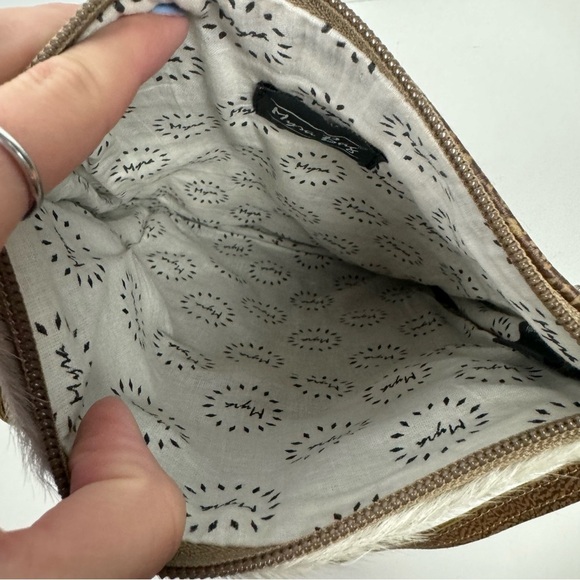 Myra Bag Leather Calf Hair Gold Speckled Crossbody Shoulder Bag Western Rodeo - Picture 5 of 5